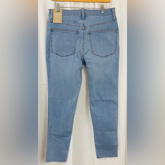 MADEWELL 10” High Rise Skinny Crop Raw Edge Jeans Charlemont Wash   Waist 30 NWT - Picture 9 of 15